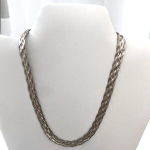 Sterling Italian Silver Braided Chain Link Necklace